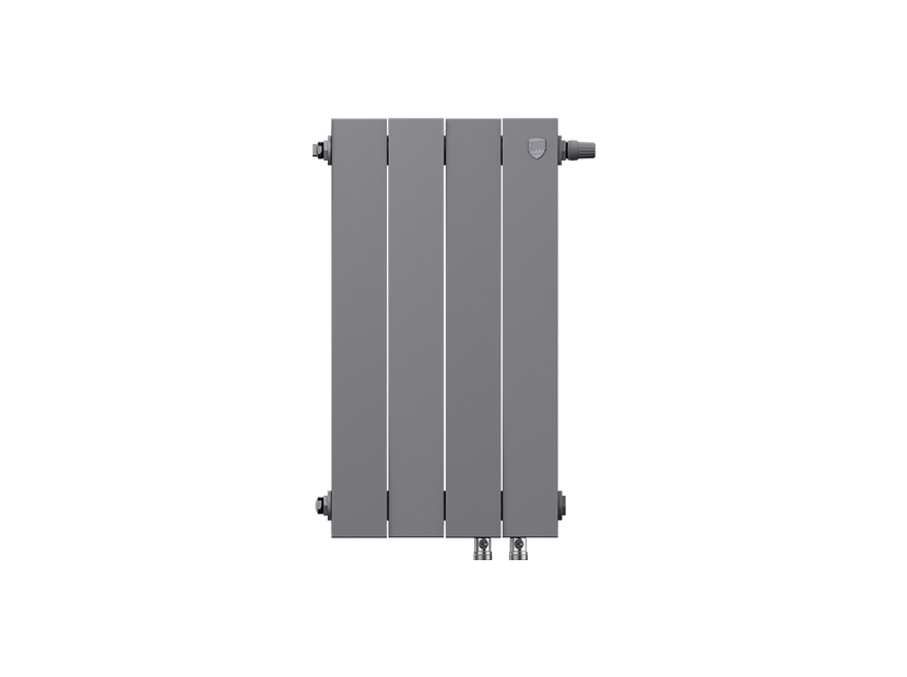 Дизайн-радиатор бимет. Royal Thermo PianoForte Серебристый VR 500 x 100 4 секц. (нижн. подкл.)