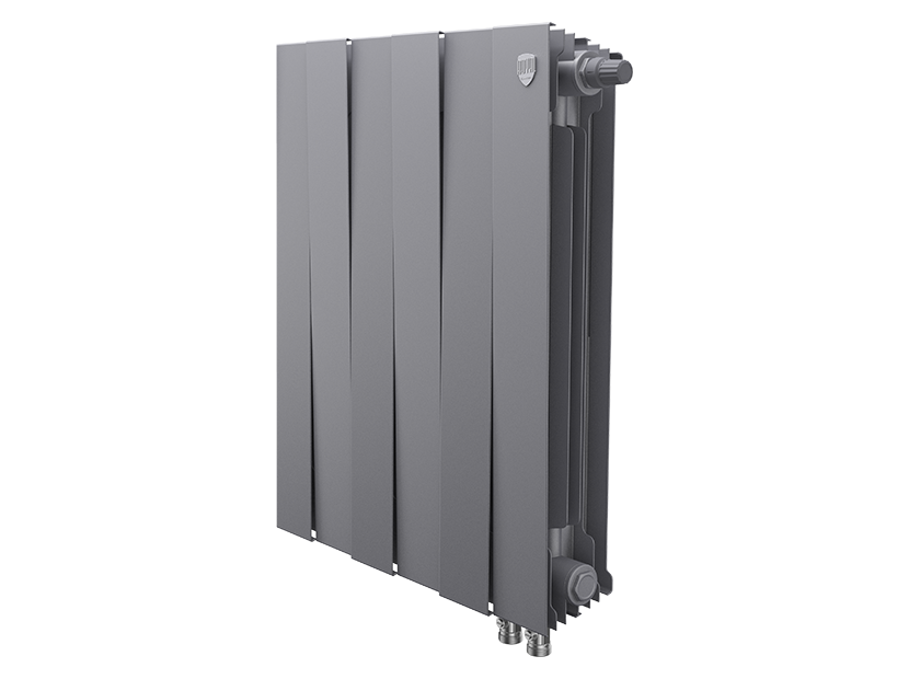 Дизайн-радиатор бимет. Royal Thermo PianoForte Серебристый VR 500 x 100 6 секц. (нижн. подкл.)