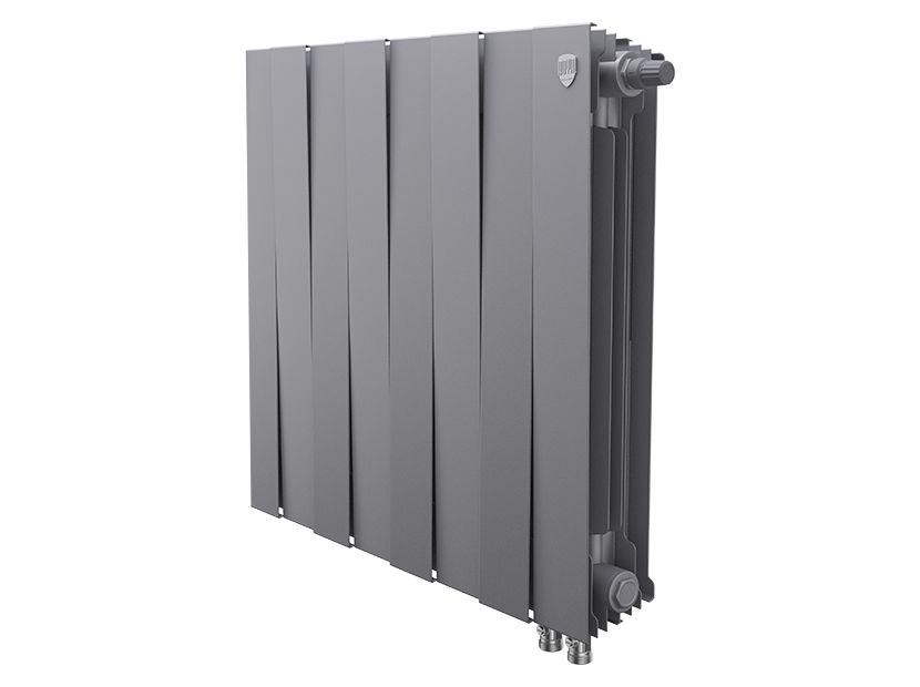 Дизайн-радиатор бимет. Royal Thermo PianoForte Серебристый VR 500 x 100 8 секц. (нижн. подкл.)