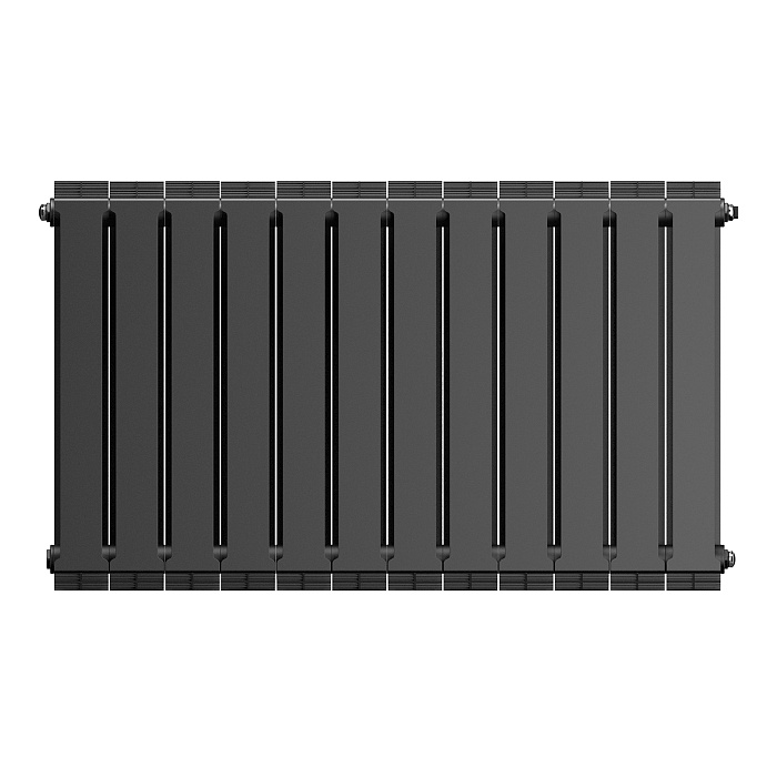 Дизайн-радиатор бимет. Royal Thermo PianoForte Чёрный 500 x 100 - 12 секц.