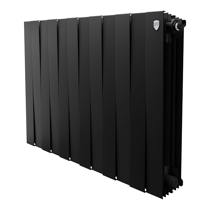 Дизайн-радиатор бимет. Royal Thermo PianoForte Чёрный 500 x 100 - 12 секц.