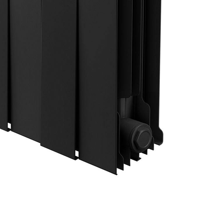 Дизайн-радиатор бимет. Royal Thermo PianoForte Чёрный 500 x 100 - 4 секц.