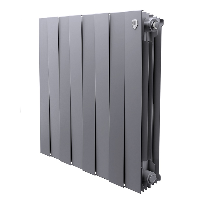 Дизайн-радиатор бимет. Royal Thermo PianoForte Серебристый 500 x 100 - 8 секц.