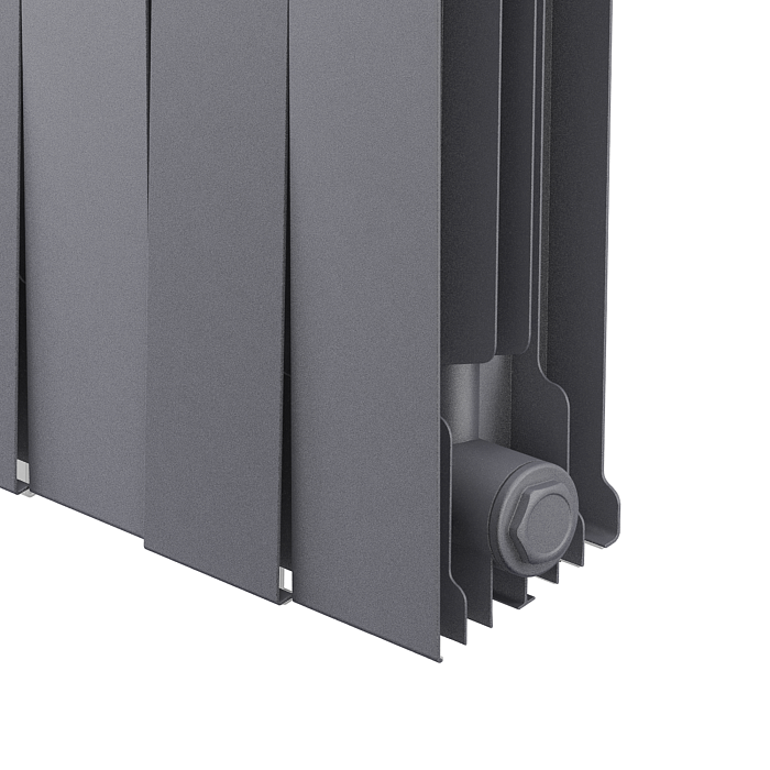 Дизайн-радиатор бимет. Royal Thermo PianoForte Серебристый 500 x 100 - 4 секц.