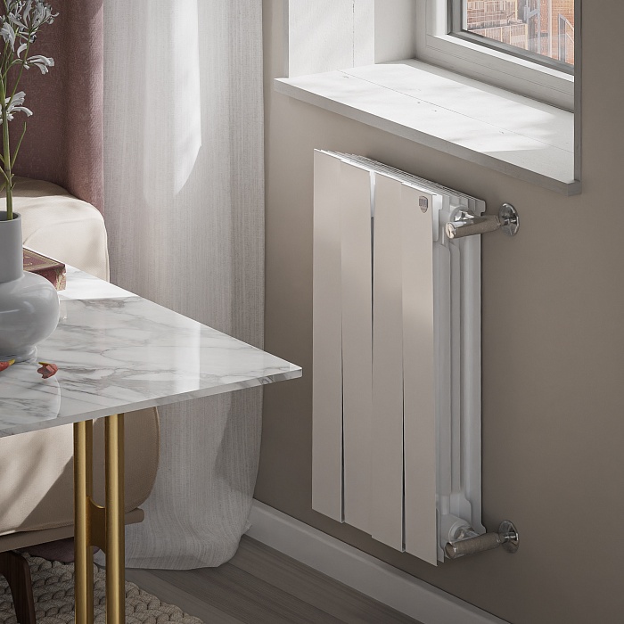 Дизайн-радиатор бимет. Royal Thermo PianoForte Белый 500 x 100 - 4 секц.
