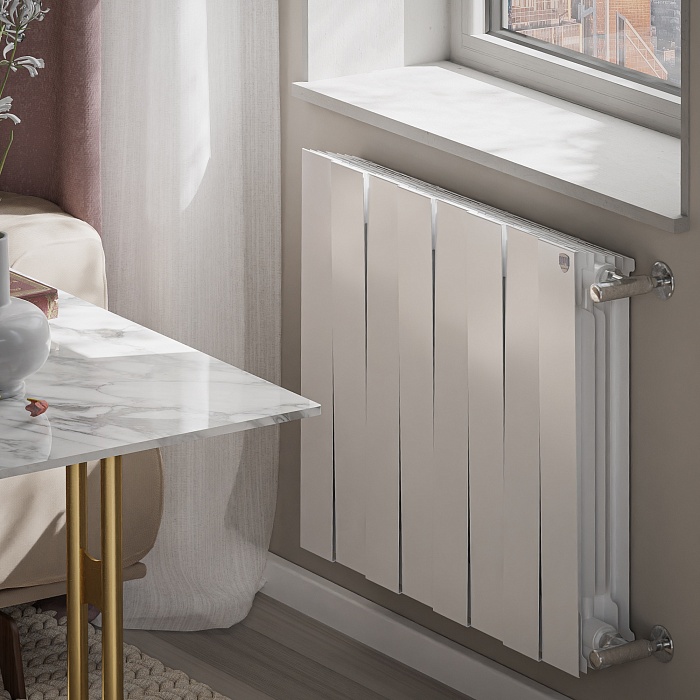 Дизайн-радиатор бимет. Royal Thermo PianoForte Белый 500 x 100- 8 секц.