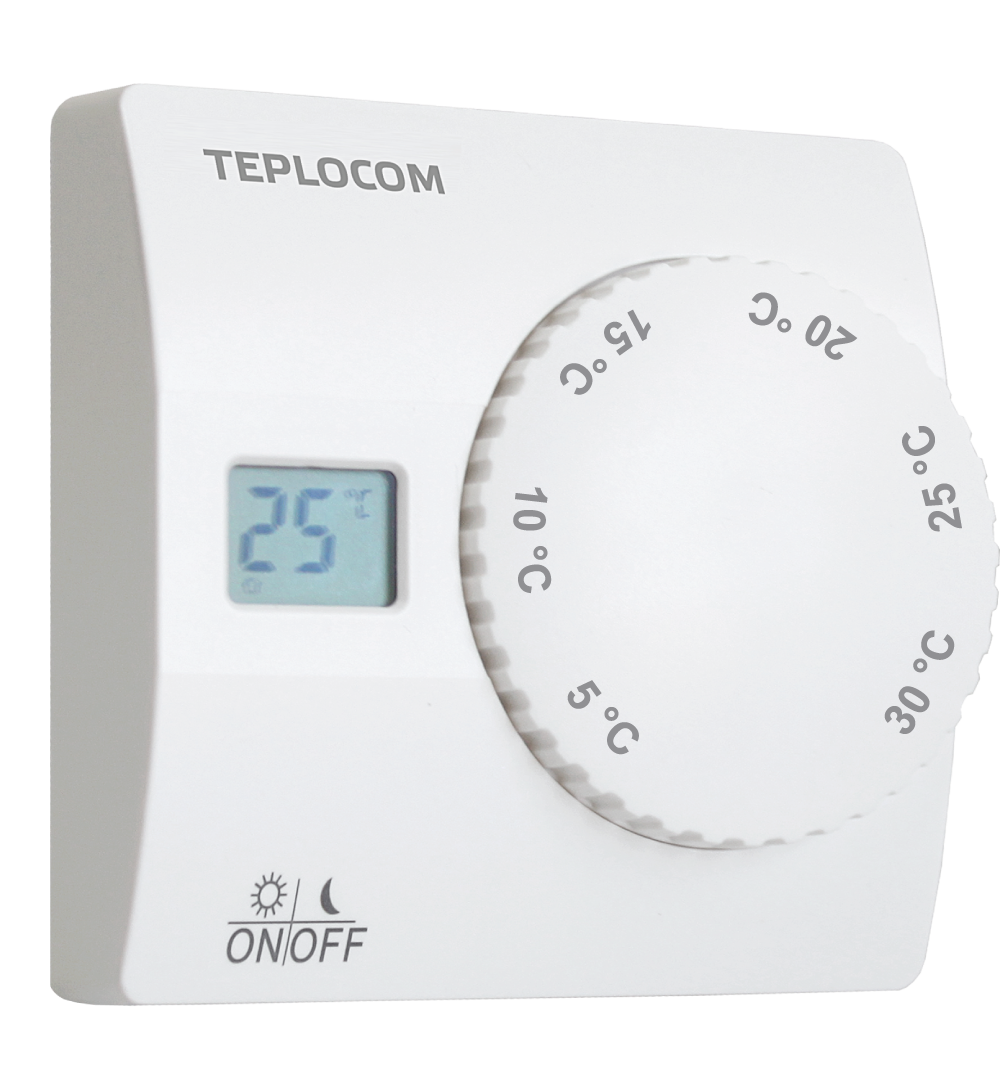 Термостат комнатный Бастион Teplocom TS-2AA/8A, проводной, реле 250В, 8А