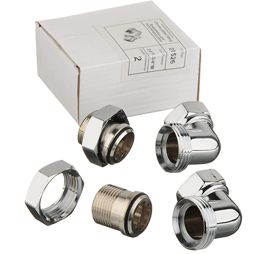 Американка угловая 3/4" в/н хром д/полотенцесуш. (пара)