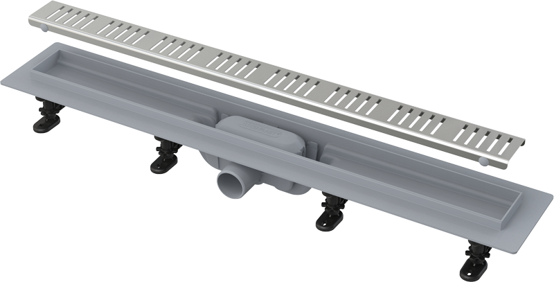 Канал дренажный ALCAPLAST Alcadrain 750*60 д.40мм APZ10-750 (решетка Simple Line в компл.)