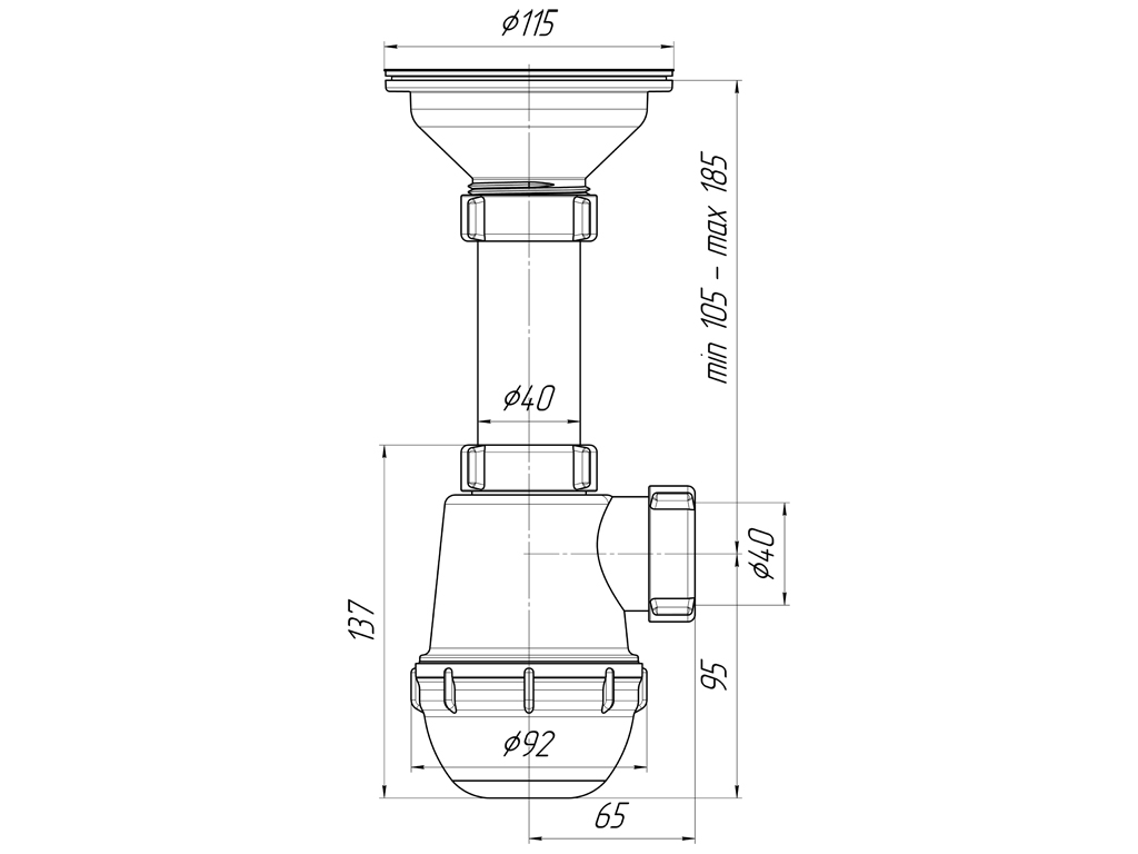 Сифон Ани Грот 3.1/2"*40