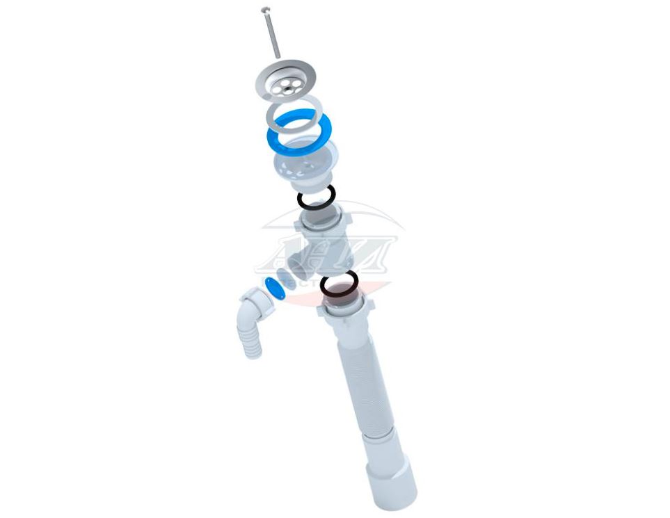 Cифон-гофра Ани 1 1/2"*40/50 с отводом для стир. маш. 800 мм