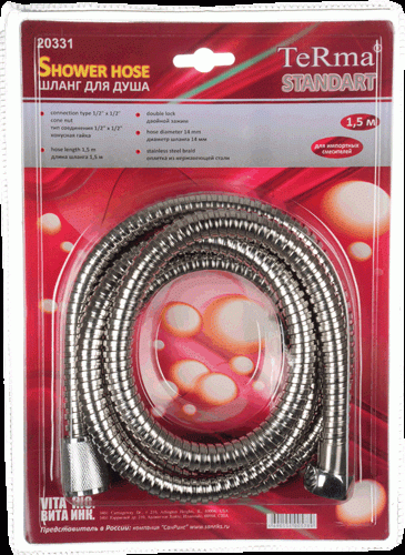 Шланг д/душа MELODIA ECO M22*1/2" конус нерж. d13мм, L=150см MKP20321P