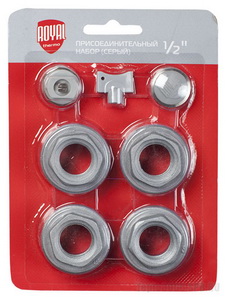 Комплект монтажный Royal Thermo 1”х 1/2" серебристый